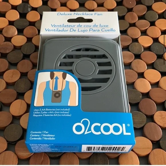 O2Cool Battery Powered Deluxe Necklace Fan in Gray - Picture 5 of 9